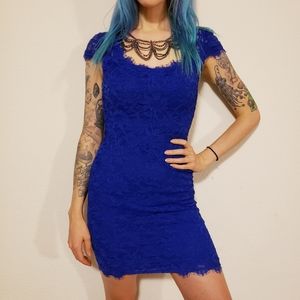 Royal blue lace party dress